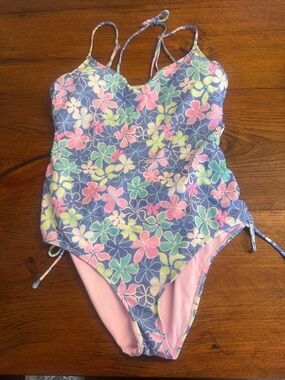 Ninety womens’ Floral One-Piece Swimsuit - Pastel Blue, Pink, Green, Yellow
